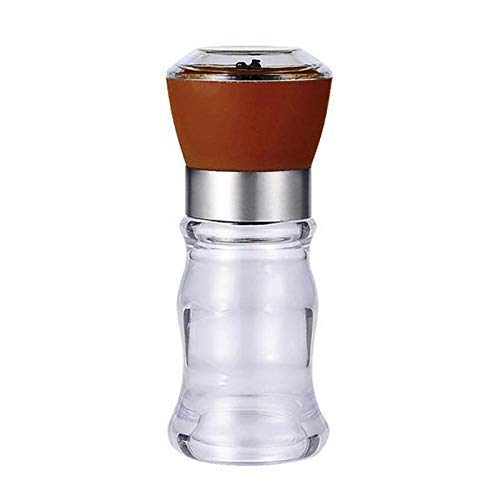Premium Manual Salt and Pepper Grinder Set - Adjustable Ceramic Spice Mill for Kitchen & Dining - Red Spice Shaker with Glass Jar - Perfect for Cooking, Seasoning & Tabletop Use