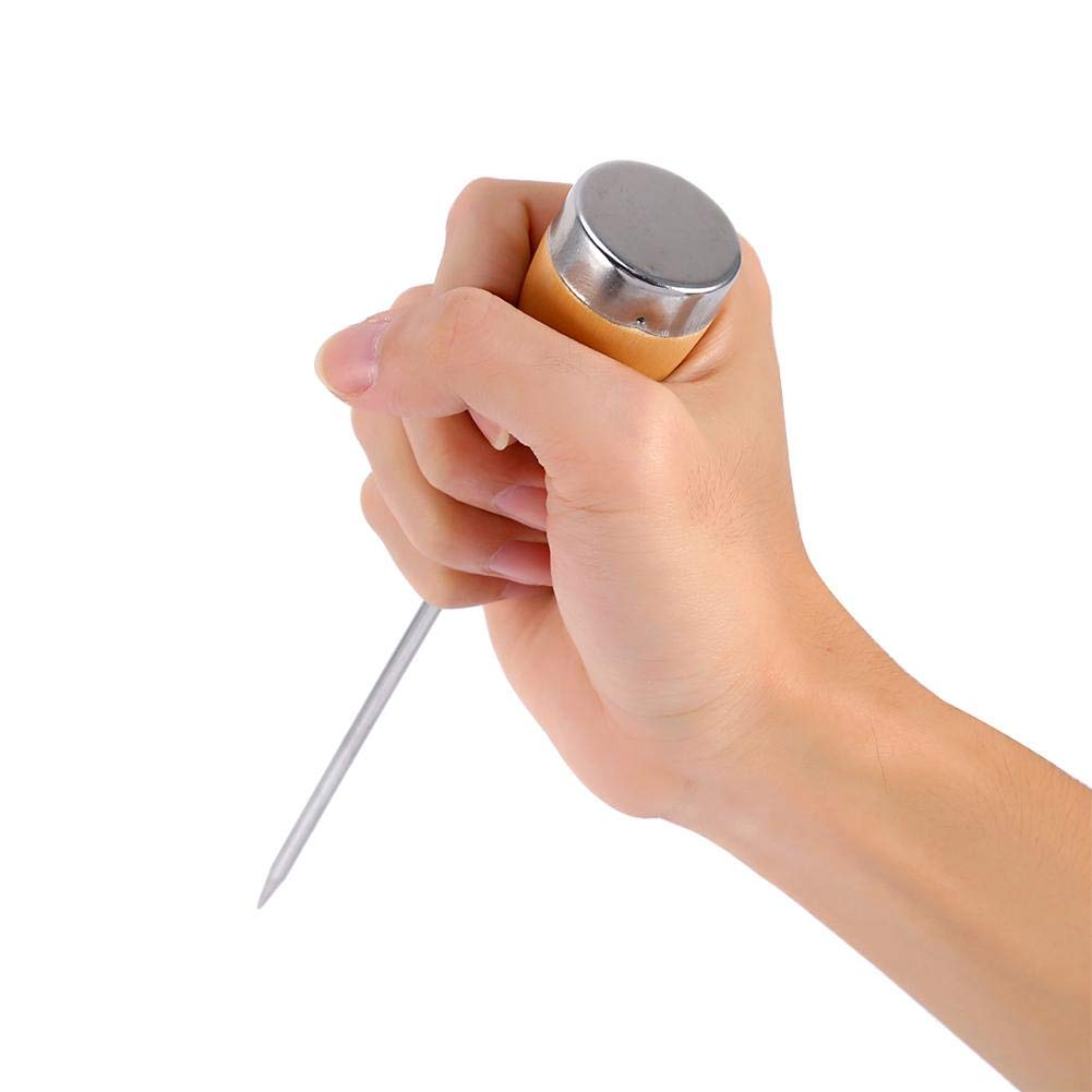 Vintage Stainless Steel Ice Pick with Wooden Handle - Durable Ice Breaker Tool for Kitchen, Bartending & Cocktail Making - Perfect for Crushing Ice, Opening Bottles & Food Preparation