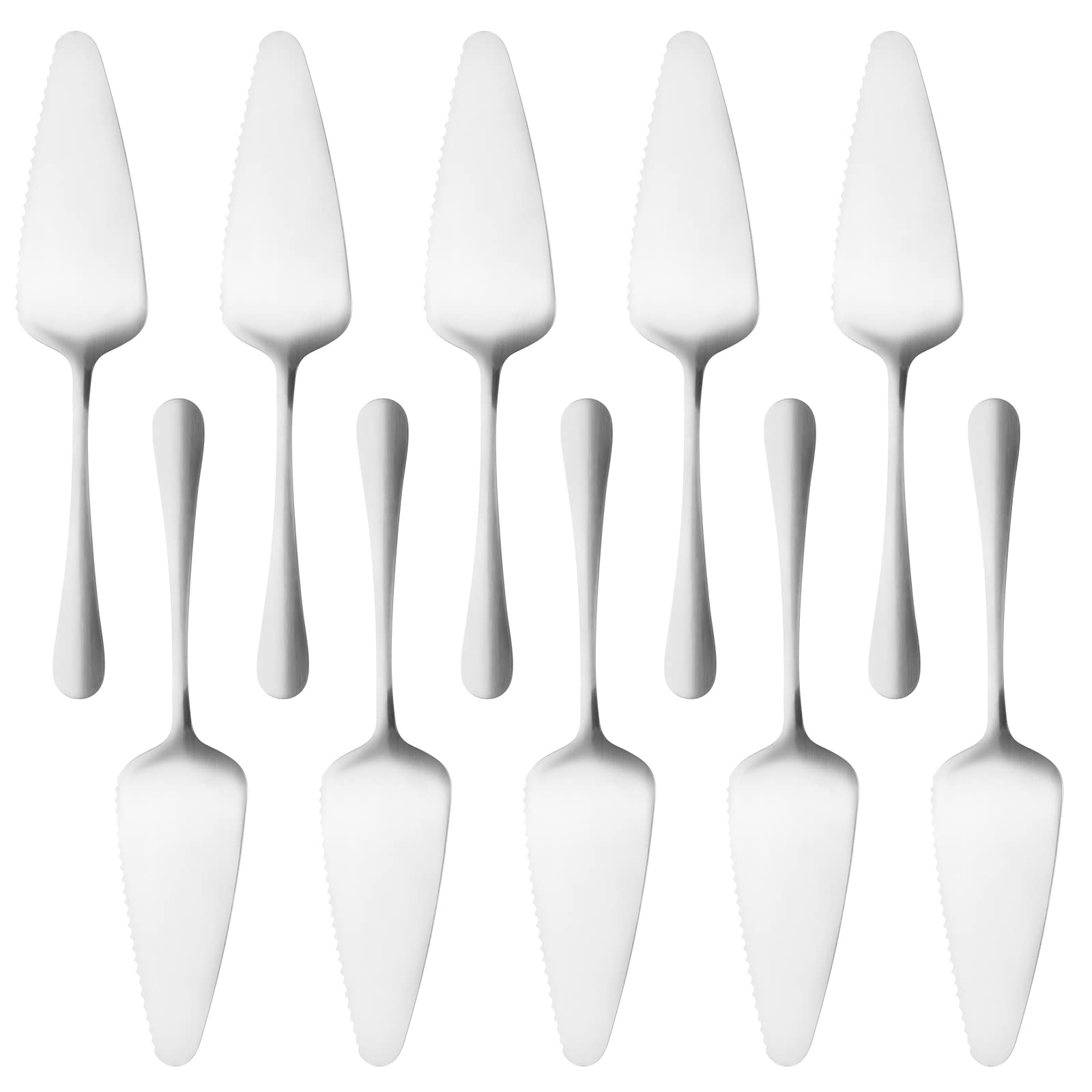 10-Piece Stainless Steel Cake Server Set - Professional Pie Spatula, Cake Lifter, Pizza Cutter & Dough Scraper - Rust-Proof Kitchen Utensils for Baking, Cake Decorating & Pastry Making - Perfect for Home Bakers & Professional Chefs