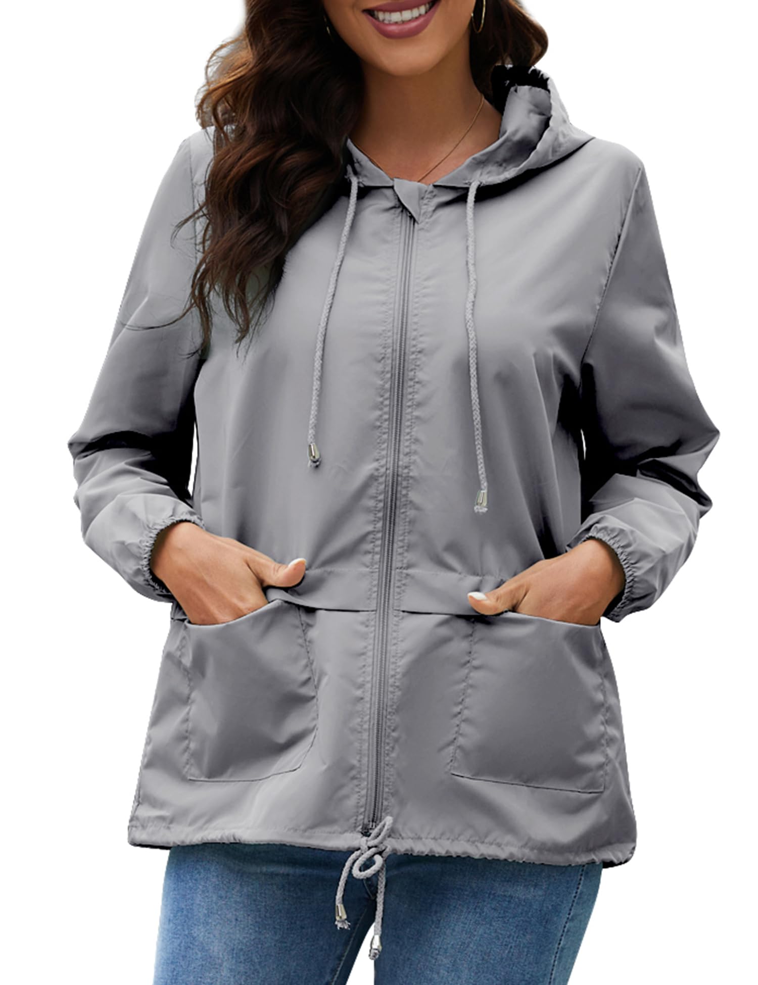 Waterproof Lightweight Women's Raincoat with Hood - Windbreaker Trench Coat for Outdoor Activities (Sizes S-XXL) | Perfect for Hiking, Travel & Rainy Day Commutes