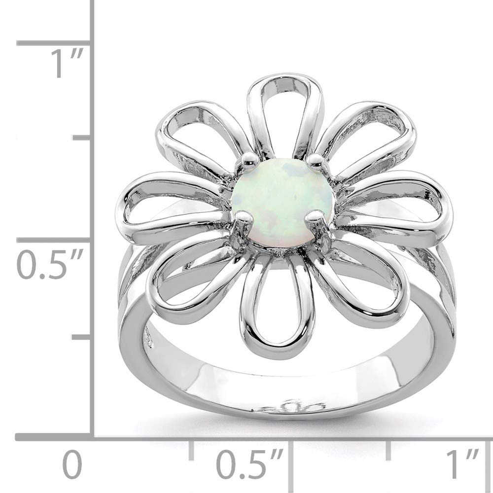 925 Sterling Silver Lab-Created Opal Flower Ring for Women | Elegant Fine Jewelry Gift for Her | Perfect for Weddings, Anniversaries & Special Occasions