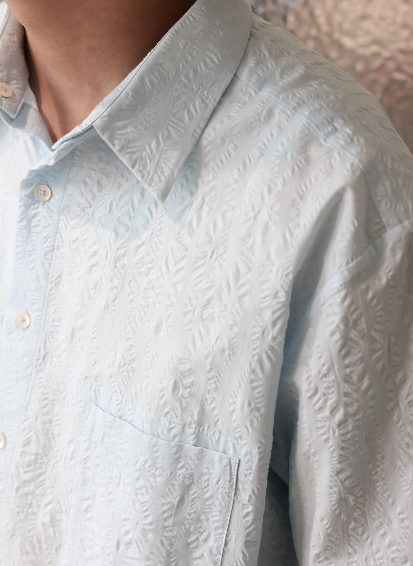 Breathable Cotton Seersucker Oversized Short Sleeve Shirt for Men & Women - Casual Summer Beach Wear, Vacation Outfit & Relaxed Street Style