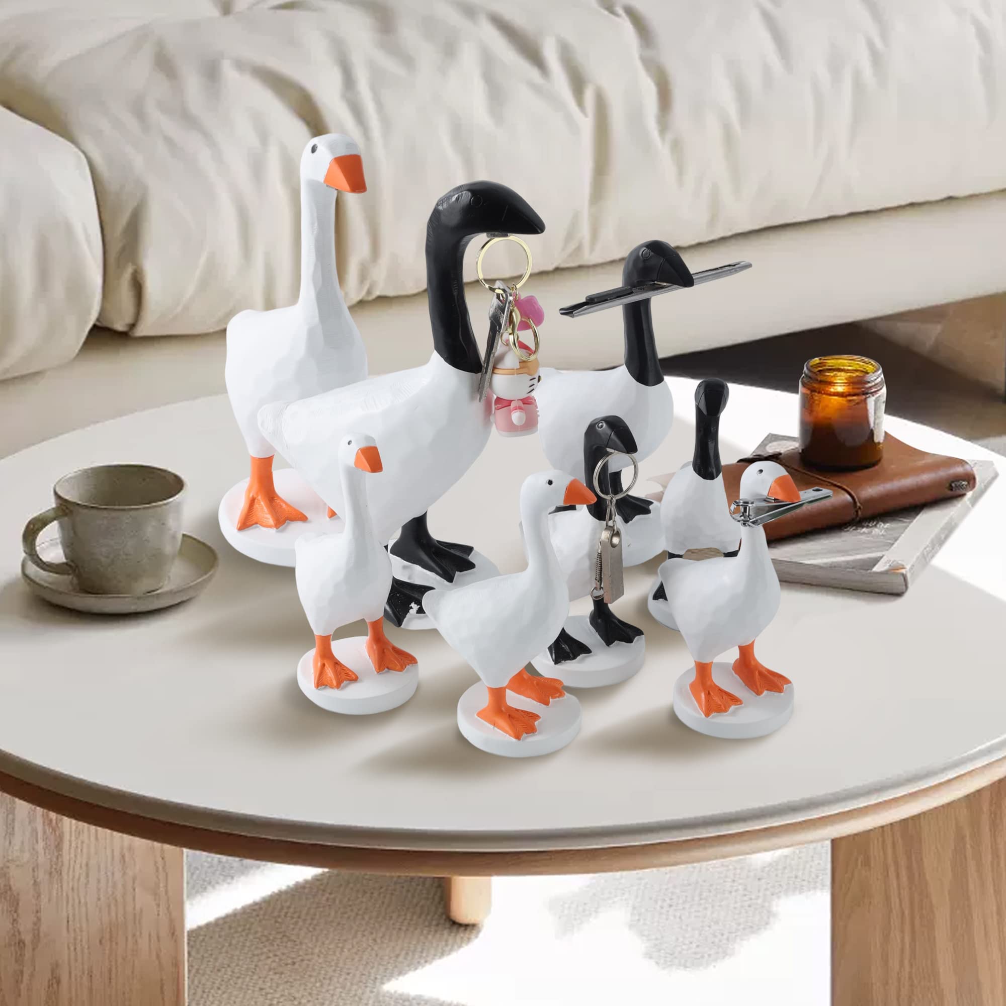 GRAPMKTG Magnetic Goose Key Holder - Cute Home & Office Decor, Kawaii Aesthetic Tabletop Organizer - Funny Housewarming Gift for Women & Men (1 Pack, Large) - Perfect for Bedroom, Entryway, or Workspace