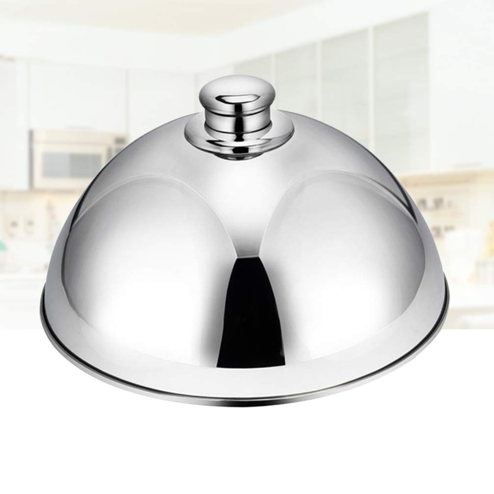 Stainless Steel Food Cover Dome - 12.5 Inch Silver Bead Steaming Lid for Serving Dishes, Griddle Accessories | Perfect for Buffets, BBQs, and Keeping Food Warm at Parties