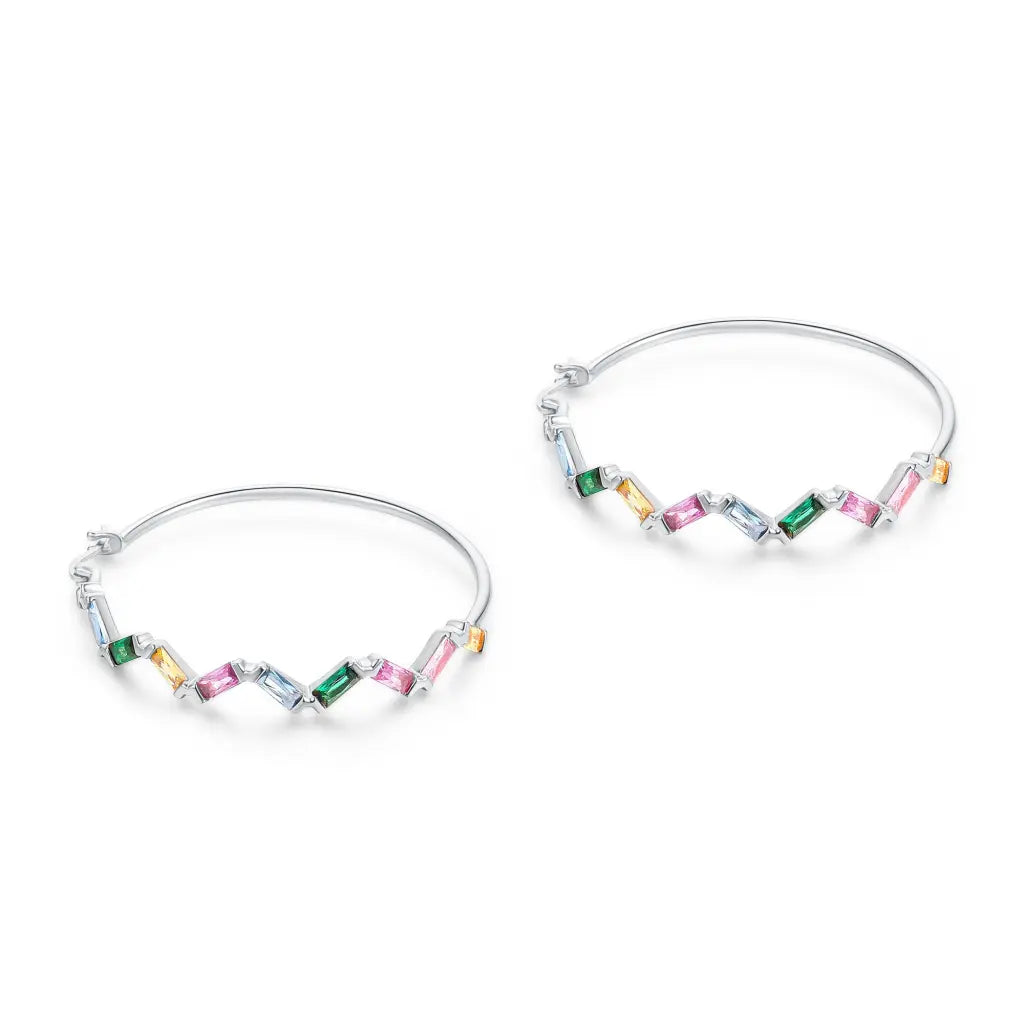 Colorful Rainbow Sprinkle Hoops Earrings - Fun & Playful Dangle Earrings for Women, Girls - Perfect for Parties, Festivals, Costumes & Everyday Wear