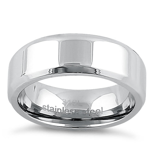 Premium 7mm High Polish Stainless Steel Band Ring for Men & Women - Durable, Hypoallergenic Wedding, Engagement, or Fashion Jewelry Gift