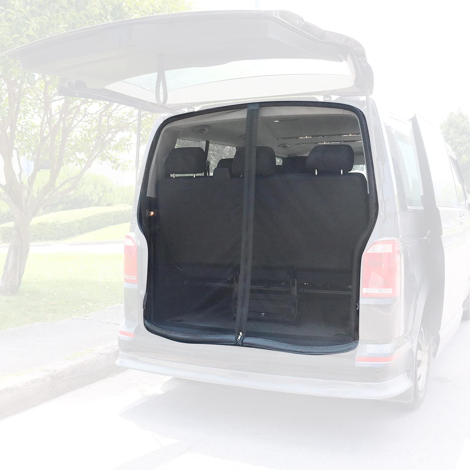 OMAC Magnetic Mosquito Net Bug Screen for Ford Transit 2015-2024 - Black Tailgate Mesh (1 Piece) | Perfect for Camping, Road Trips & Outdoor Adventures