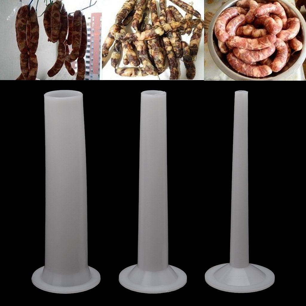 5-Piece Plastic Sausage Filling Tube Set for Meat Grinder - Baking Accessories & Sausage Stuffer Kit for Homemade Sausages, Jerky & Ground Meat - Perfect for Home Kitchen, BBQ Parties & Camping Cooking
