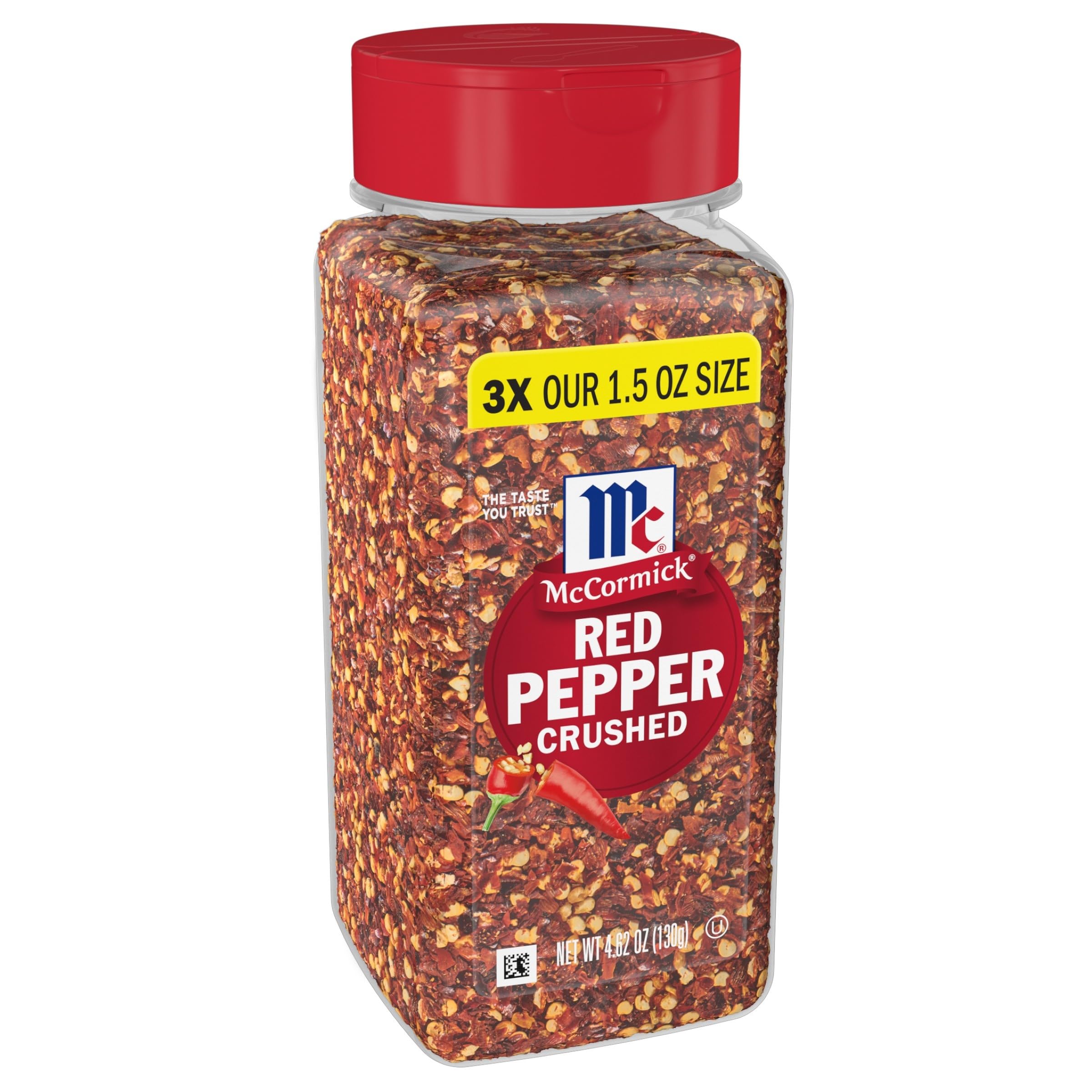McCormick Crushed Red Pepper 4.62 oz (131g) - Premium Spice for Pizza, Pasta & Cooking - Hot & Flavorful Seasoning for Home Chefs & Restaurants