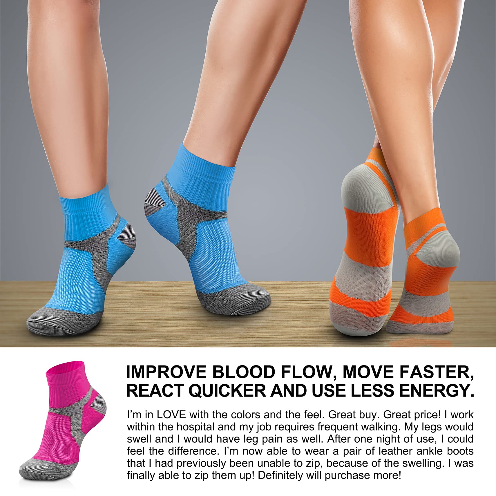 CHARMKING 15-20 mmHg Compression Socks for Women & Men - Best for Running, Cycling, Nursing & Daily Wear - Improve Blood Circulation & Reduce Leg Fatigue (Ideal for Athletes, Travelers & Professionals)