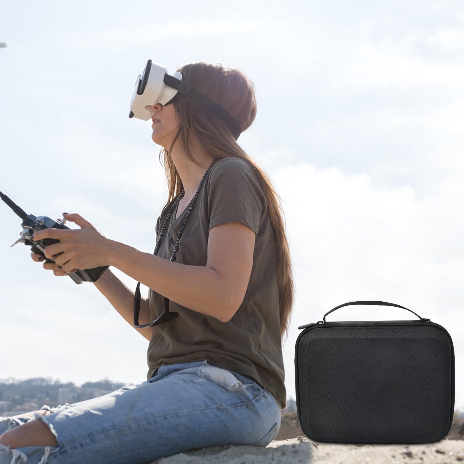 DJI Mavic Mini 2/Mini 2 SE Waterproof Hard Travel Case - Compact Protective Storage Bag for Drone Accessories | Shockproof EVA Shell | Perfect for Travel, Hiking & Outdoor Adventures | Fits Remote Controller, Batteries, Propellers (White) | Ideal for Aerial Photography, Drone Enthusiasts & Professional Pilots | Great for Travel Protection, Drone Storage & Field Operations