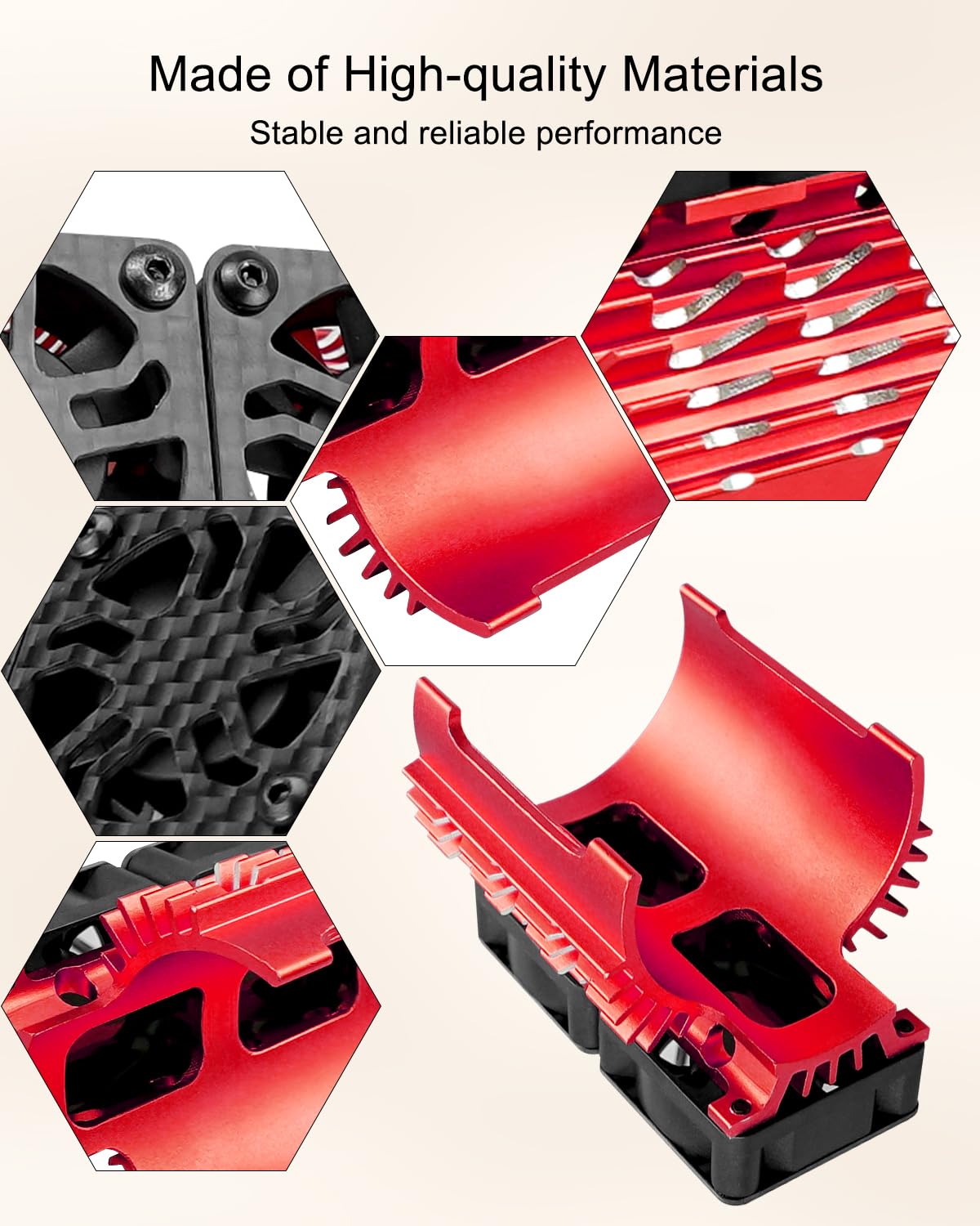 High-Speed 40mm RC Motor Cooling Fan for 1/8 Scale Brushless Motors 4068 4076 4082 4092 - 27000RPM Dual Fan with Red Metal Cover - Perfect for RC Cars, Trucks, and Off-Road Racing Vehicles
