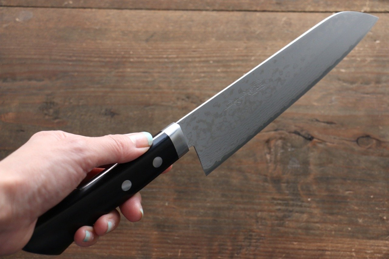 Kunihira Sairyu VG10 Damascus Santoku Knife 170mm with Pakkawood Handle - Premium Japanese Kitchen Knife for Slicing, Dicing & Chopping Vegetables, Meat & Fish