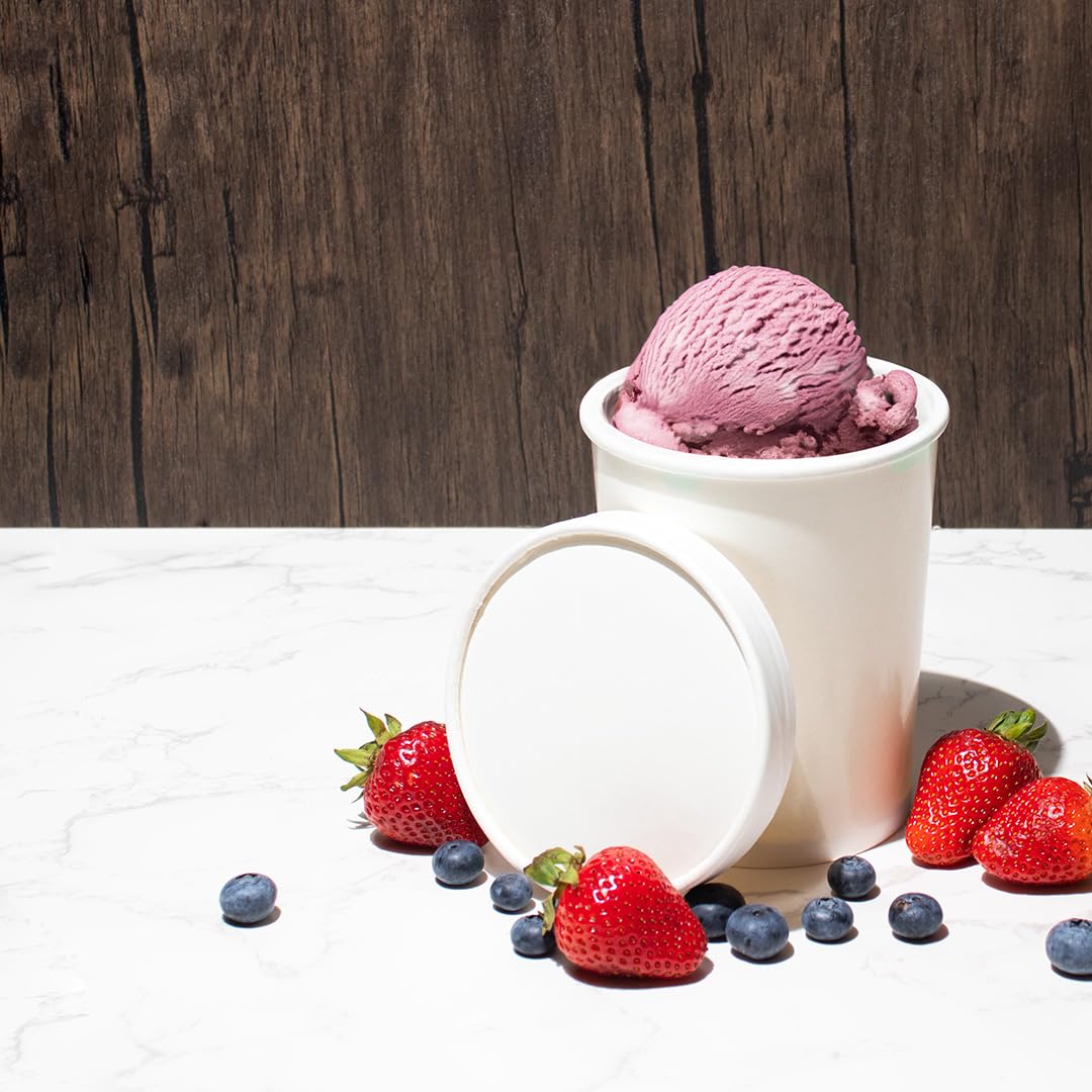 UNIQ 200-Count 32 oz Premium Freezer Containers with Airtight Lids - Heavy Duty Quart Ice Cream Storage Containers for Frozen Desserts, Meal Prep & Bulk Food Storage | BPA-Free Leakproof Food Containers