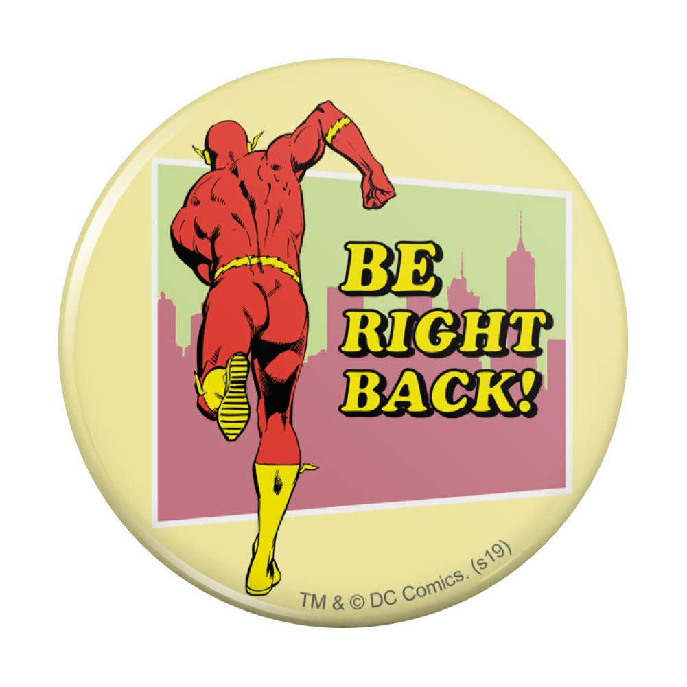Funny 'Be Right Back' Fridge Magnet - The Flash Superhero Theme - Perfect for Kitchen, Office, or Dorm Room Decor
