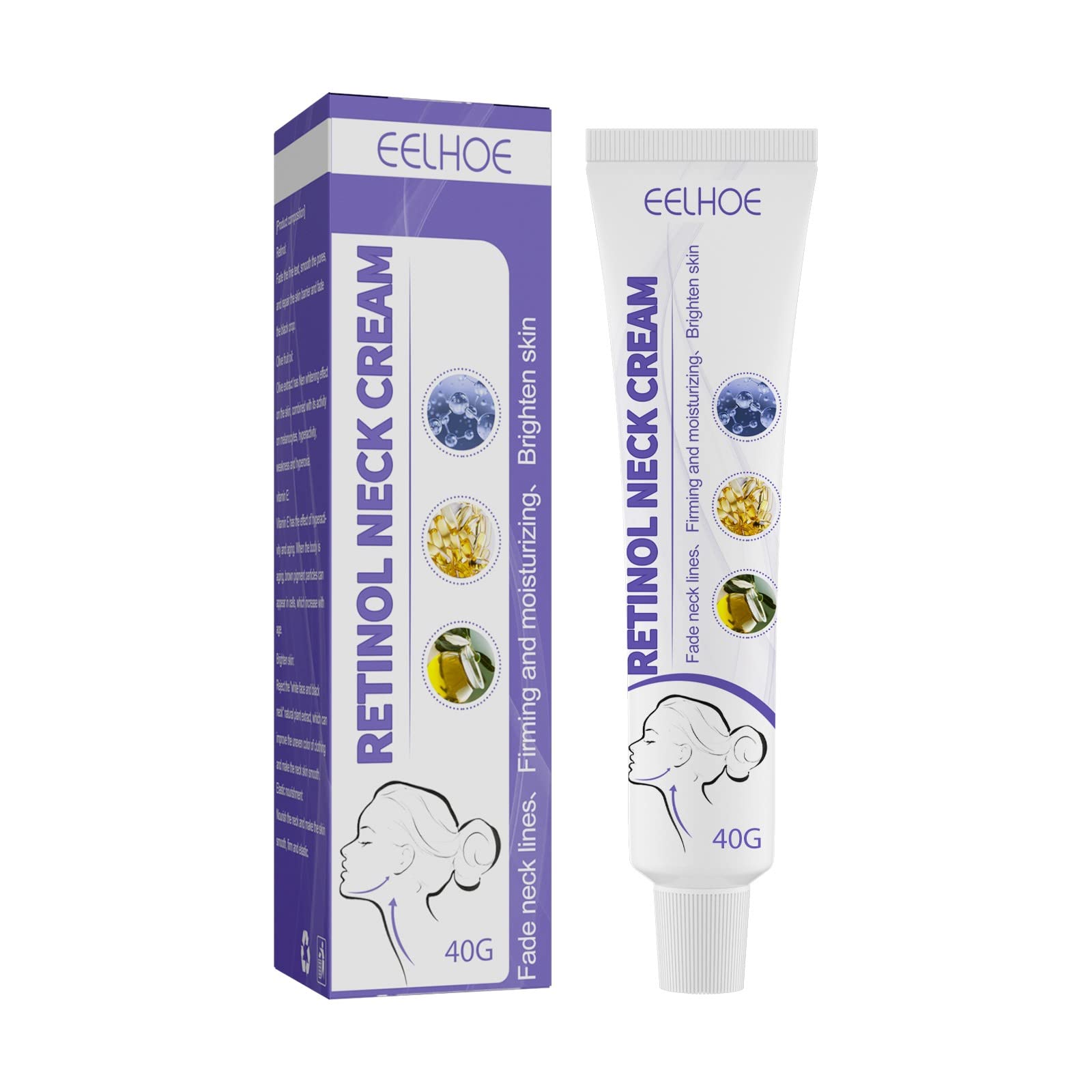 Anti-Wrinkle Neck Firming Cream with Collagen & Hyaluronic Acid - Retinol Night Cream for Chin & Décolleté - Natural Anti-Aging Moisturizer & Day Cream - Strawberry Scented Body Scrub for Smooth Skin - Perfect for Nighttime Skincare Routine & Daily Facial Care (One Size)