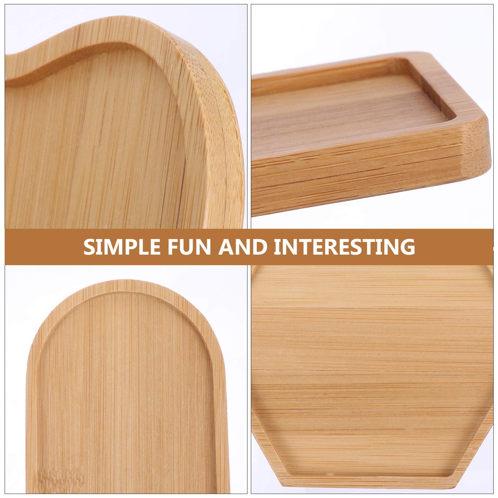 EXCEART 6-Piece DIY Mosaic Wooden Tray Set - Handmade Fillable Serving Trays, Coasters & Plant Pot Mats for Creative Crystal Crafts - Perfect for Home Decor, Gift Making & DIY Art Projects