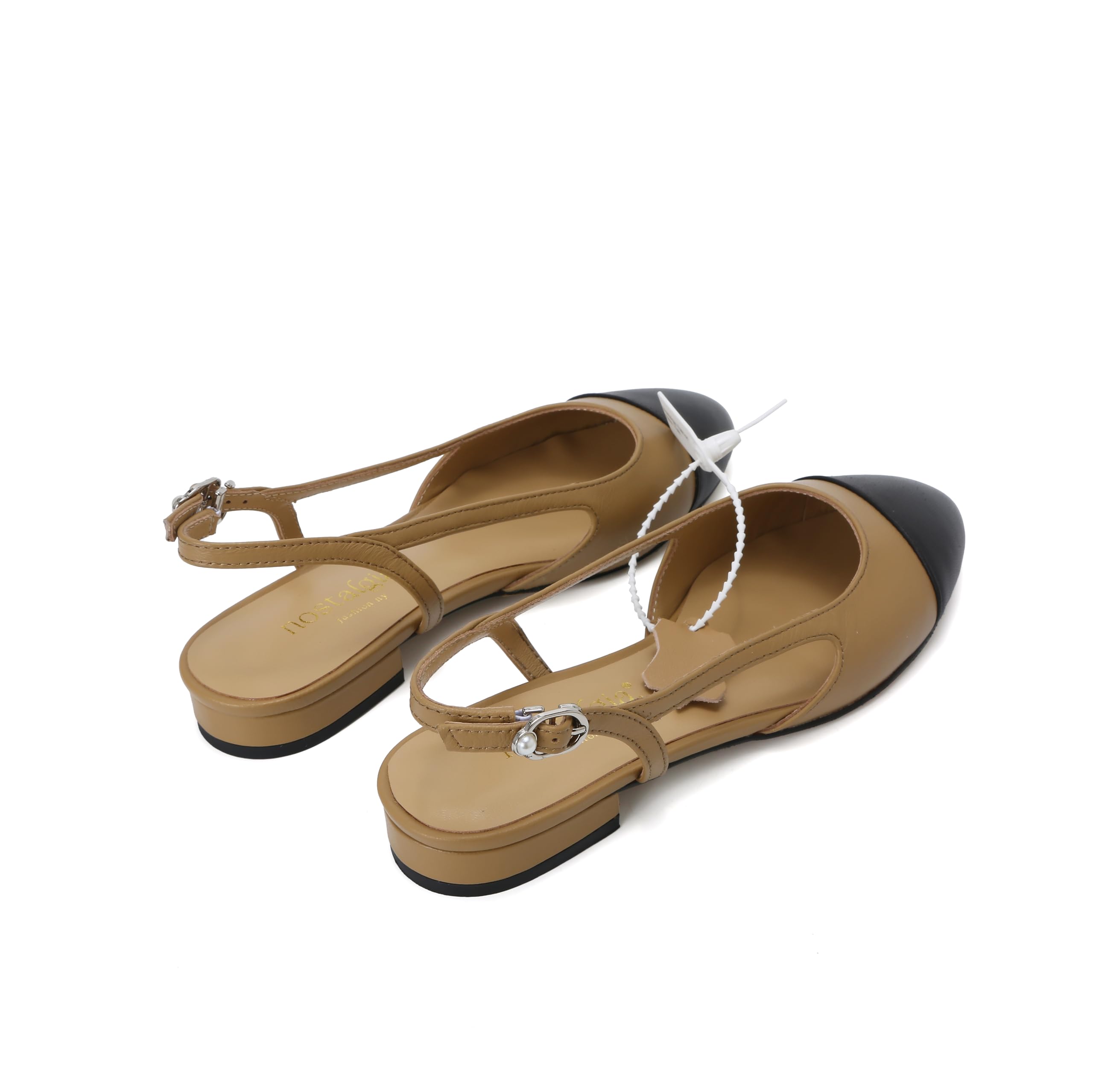 Chic Serenity Genuine Lambskin Strap Flats - Women's Comfortable Leather Ballet Shoes for Casual Wear & Office Outfits