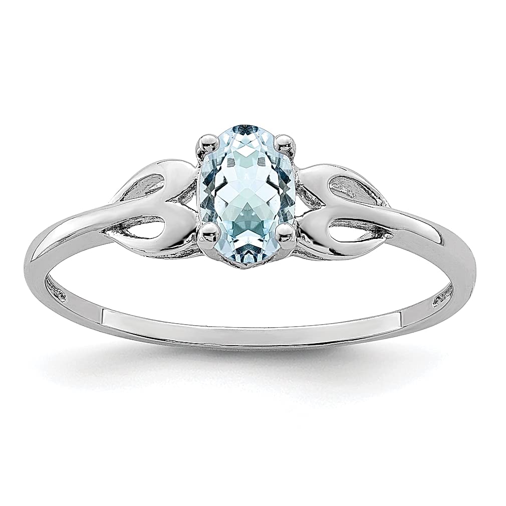 925 Sterling Silver Aquamarine Ring - March Birthstone Jewelry for Women | Elegant Gemstone Gift for Her | Perfect for Anniversaries, Birthdays & Special Occasions