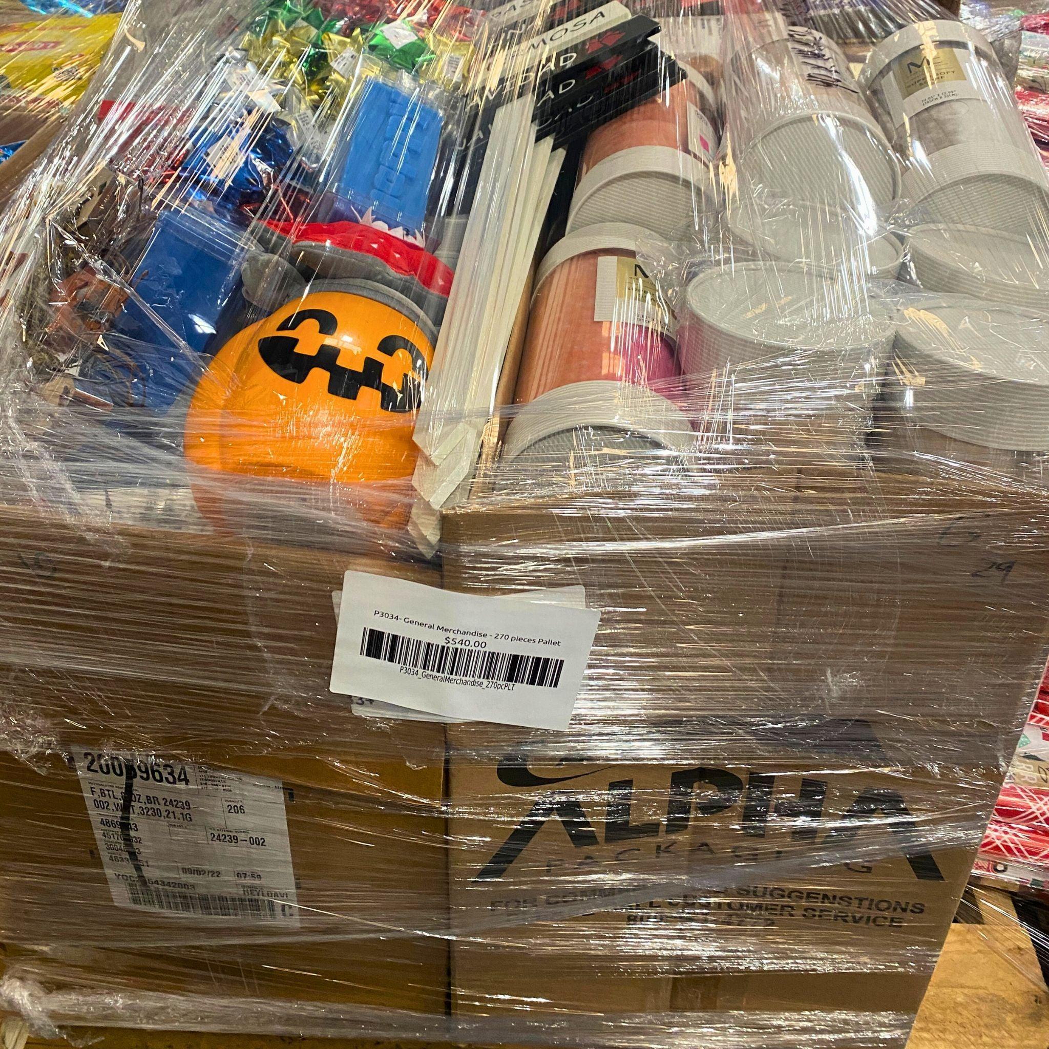 270 Pcs General Merchandise Pallet - Bulk Wholesale Products for Retail Stores, Flea Markets & Online Sellers - Perfect for Resale Business & Inventory Stocking