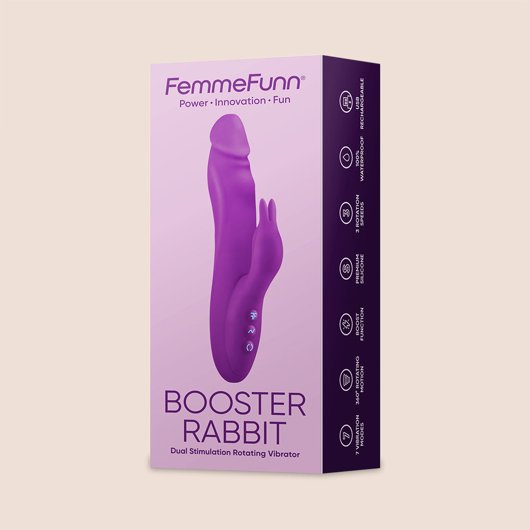 Femme Funn Booster Rabbit Vibrator - 360° Rotating G-Spot Stimulator with Powerful Boost Button | Perfect for Solo Play & Couples Intimacy