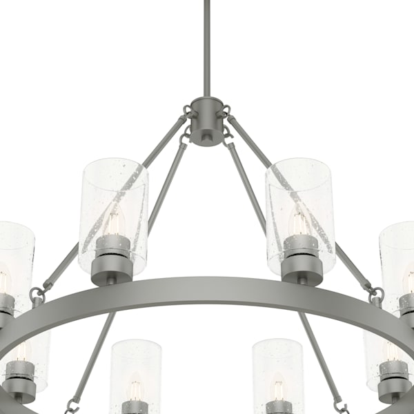 Hunter Hartland 8-Light Matte Silver Chandelier - Elegant Dining Room & Foyer Lighting Fixture for Modern Homes