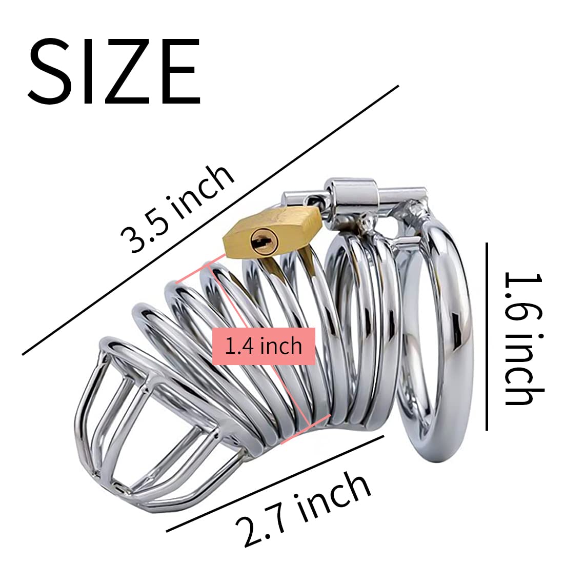 Stainless Steel Chastity Cage for Men - Lightweight Male Chastity Device, Comfortable Cock Cage for Sexual Wellness & BDSM Play | Perfect for Couples Bonding, Role Play & Long-Term Wear