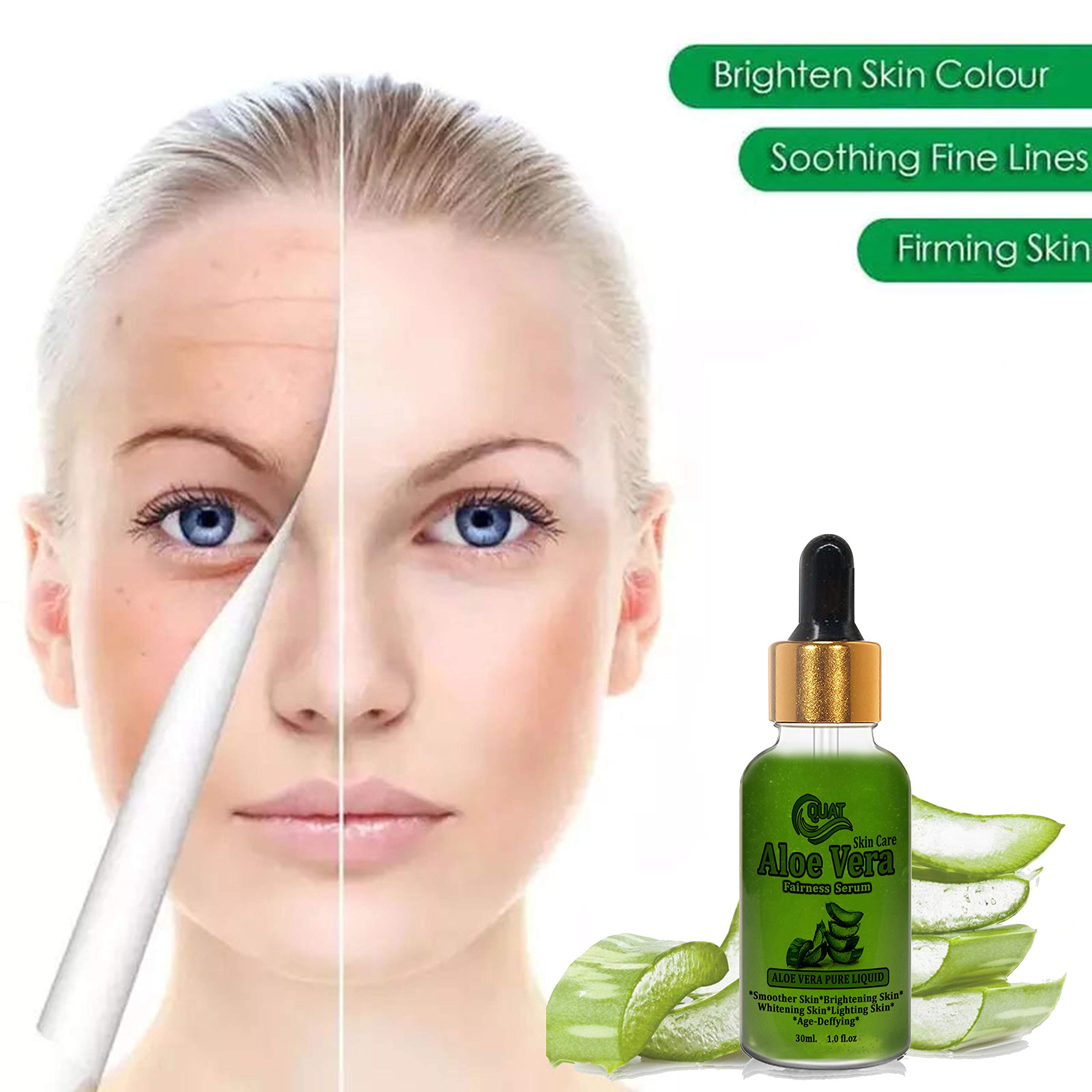 Quat Aloe Vera Face Serum for Women - 30ml Hydrating & Anti-Aging Facial Serum with Natural Ingredients | Perfect for Dry Skin & Nighttime Skincare Routine