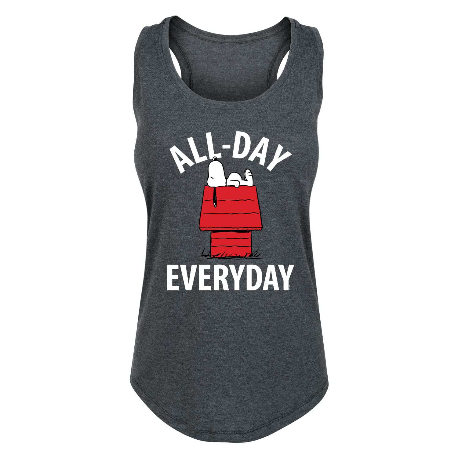 HYBRID APPAREL Women's Peanuts Lazy Snoopy Racerback Tank Top - Soft Cotton Blend Sleeveless Shirt for Casual Wear, Summer Outfits & Lounge