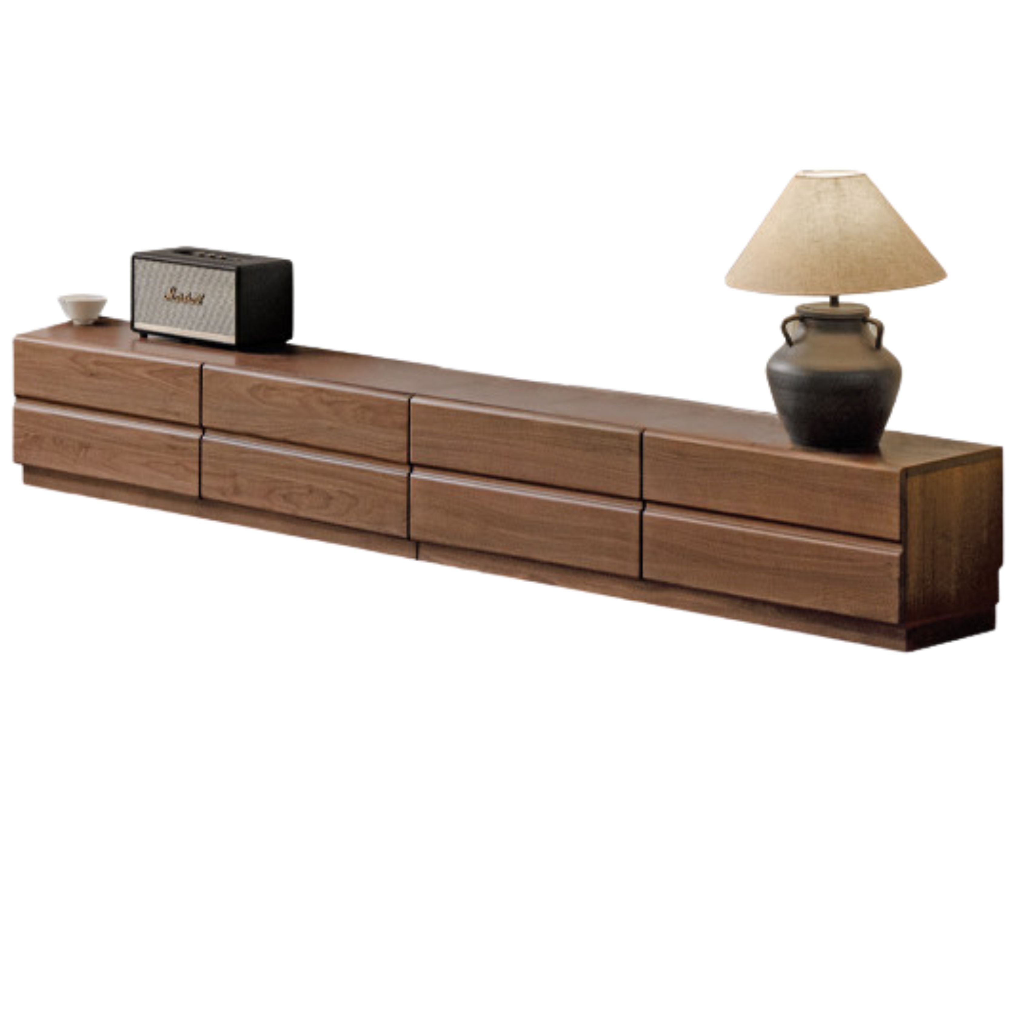 Solid Oak & Black Walnut Wood TV Stand - Rustic Modern Entertainment Center for Living Room, Home Theater & Media Storage