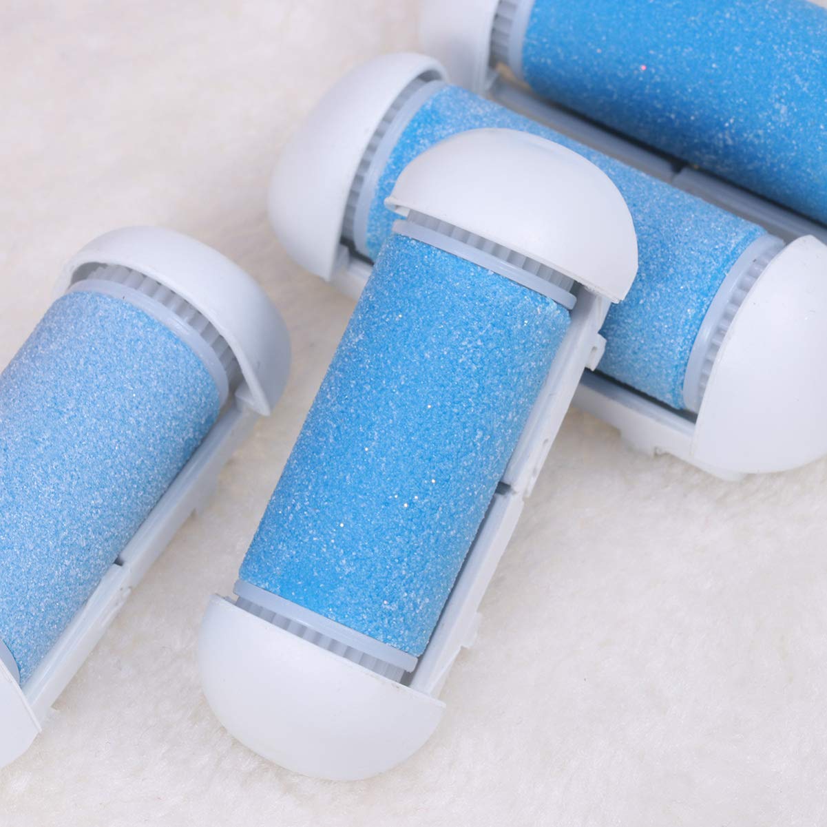 Healifty Electric Foot Callus Remover - 4 Pack Replacement Roller Heads for Pedicure, Hard Skin Removal & Foot Care - Compatible with Electric Foot Files & Sanders (Blue) - Perfect for At-Home Pedicures & Smooth Feet
