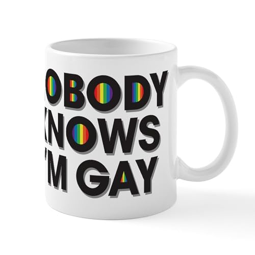 White - Nobody Knows I'm Gay Mug