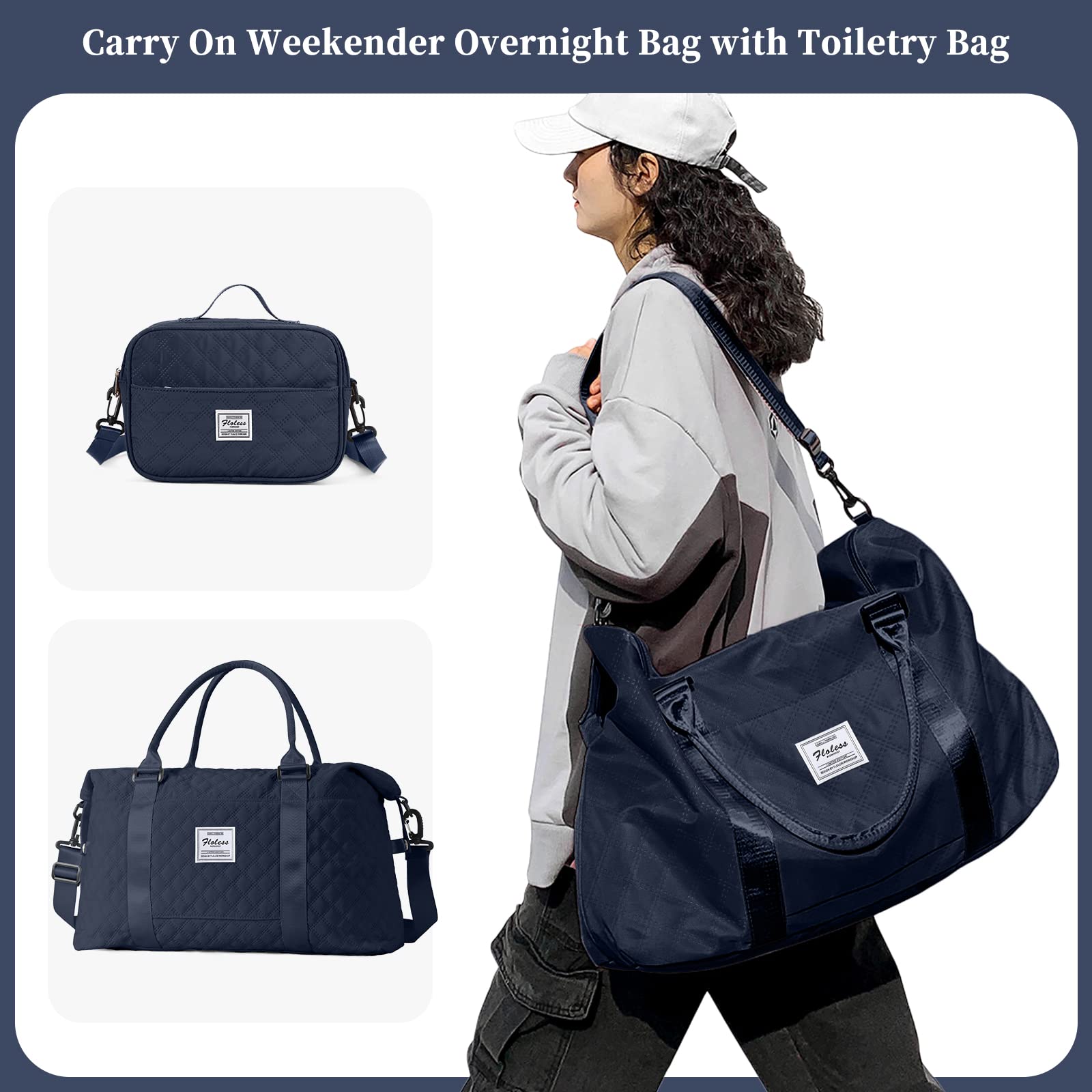 Women's Travel Duffel Bag - Lightweight Overnight Weekender with Toiletry Organizer & Wet Pocket - Perfect Gym Bag, Personal Item Carry-On for Weekend Getaways, Business Trips & Workout Sessions
