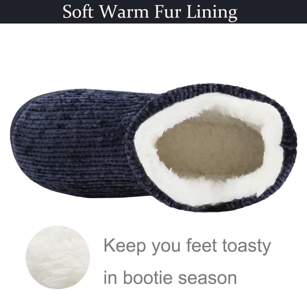 TUOBUQU Women's Cozy Plush Bootie Slippers - Warm Fuzzy Indoor/Outdoor Winter House Shoes for Women - Perfect for Home, Office & Winter Comfort