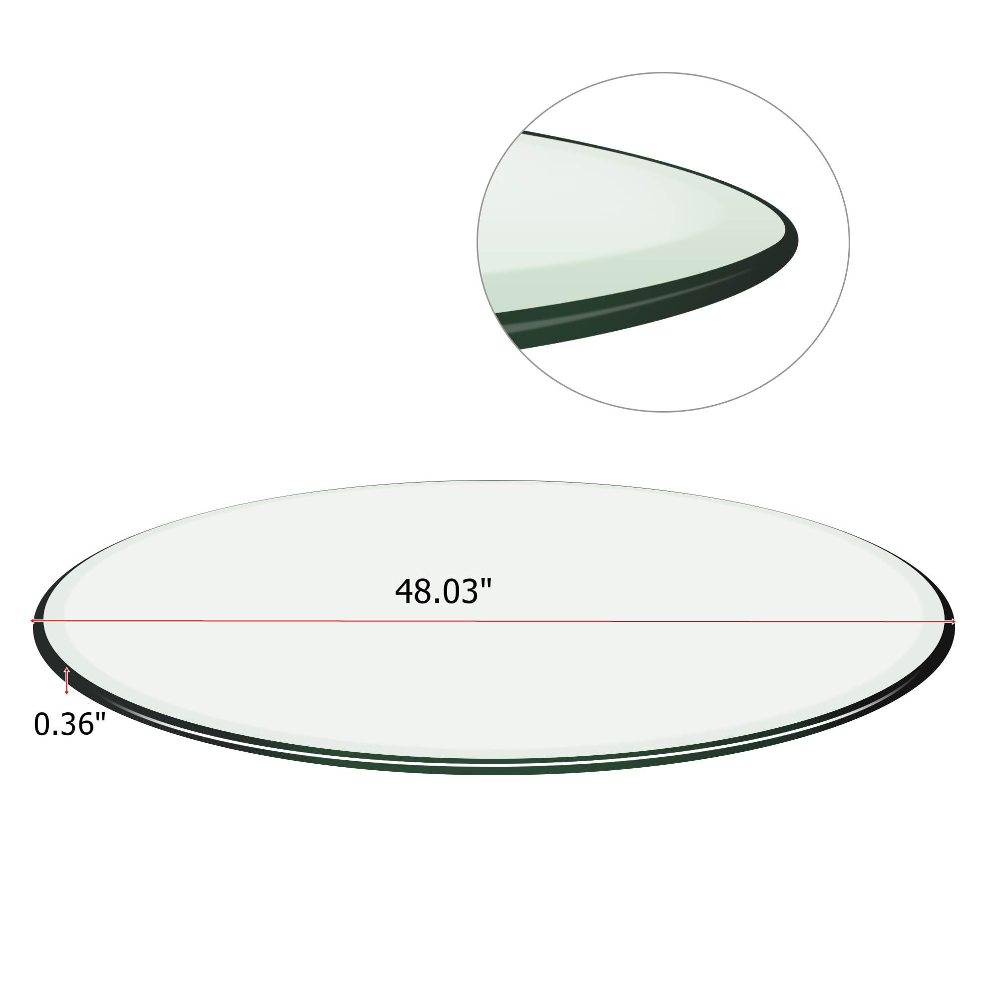 48 Inch Round Tempered Glass Table Top - Durable Replacement for Patio, Outdoor Dining & Indoor Use - Shatter-Resistant, Scratch-Proof Surface for Daily Protection