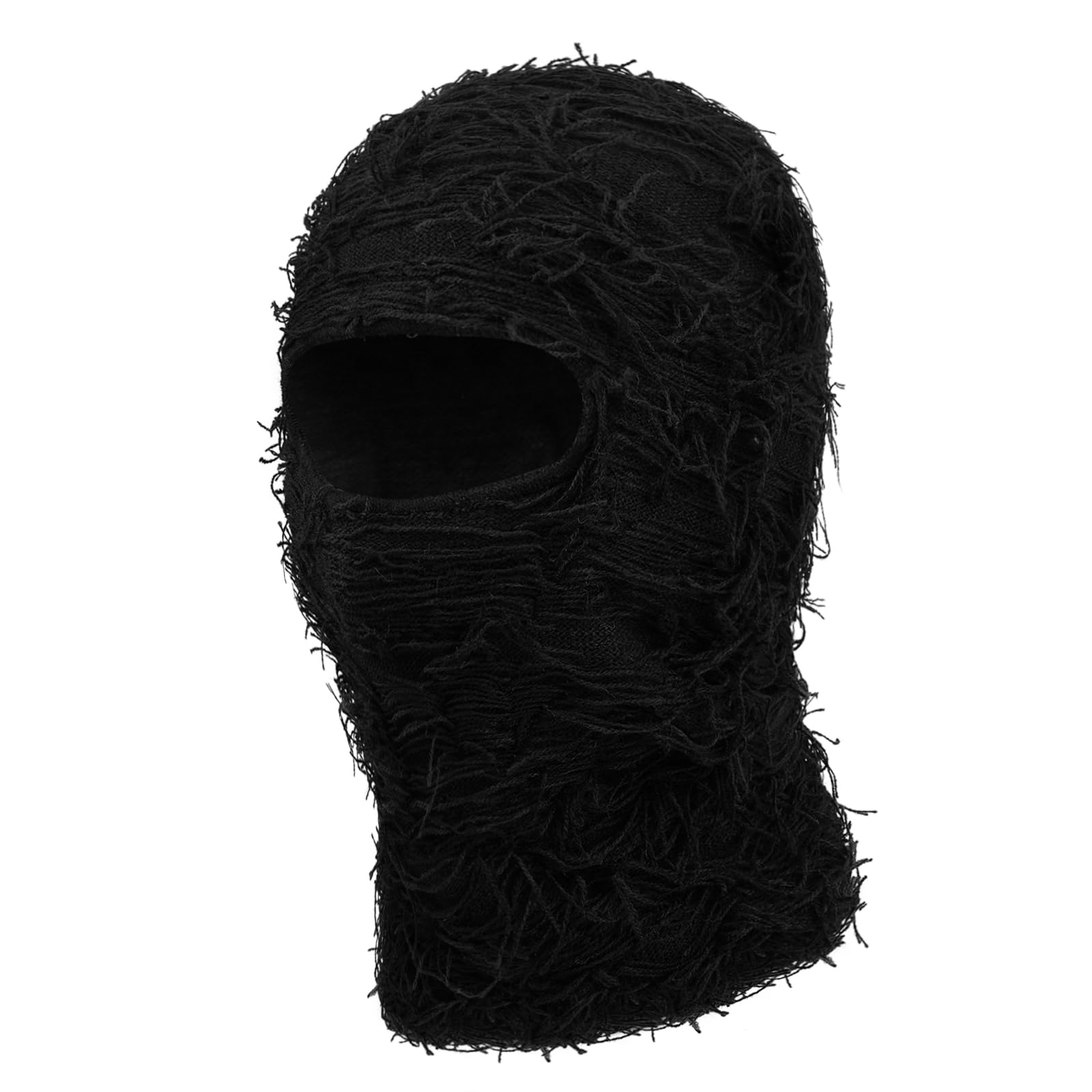 Clakllie Distressed Balaclava - Yeat Shiesty Knitted Full Face Mask for Men & Women - Windproof Winter Ski Mask for Cold Weather & Outdoor Activities