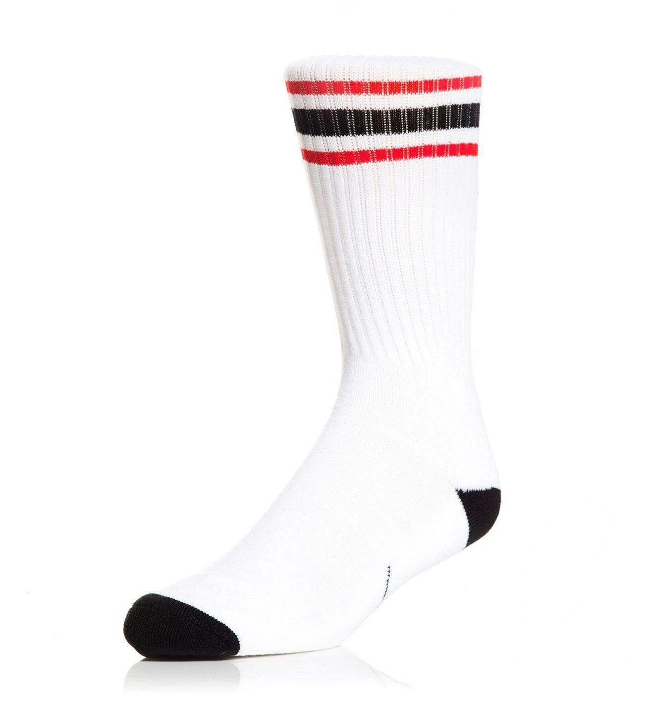 Sullen Art Collective Men's Live Fast Crew Socks - Black & White Skull Print Casual Socks for Skateboarding, Motorcycle Riding & Streetwear Fashion