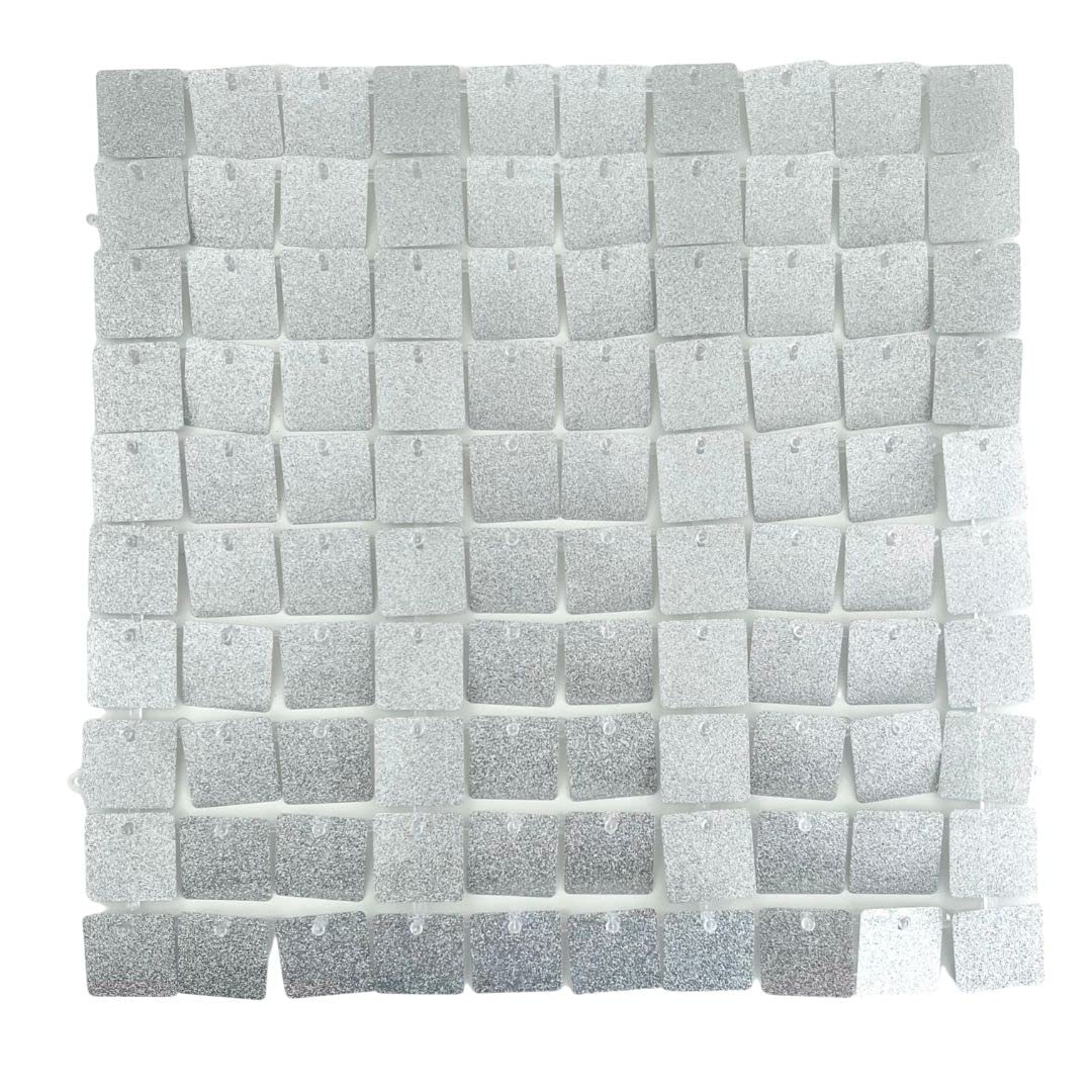 Blush Blooms Decor - 28 Sequin Panels for Sequin Wall | New Interlocking Design Shimmer Wall Backdrop - Glitter Silver for Events, Parties, Advertising & Photo Booths - Perfect for Weddings, Baby Showers & Home Decor