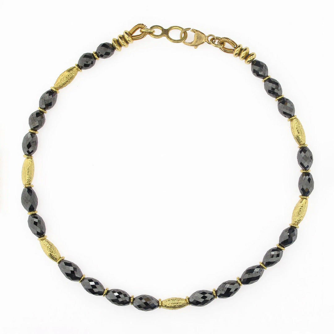 Black Diamond Oval Bead Bracelet for Women - Elegant Adjustable Crystal Beaded Jewelry Gift for Birthday, Anniversary & Special Occasions | Perfect for Parties, Weddings & Everyday Wear