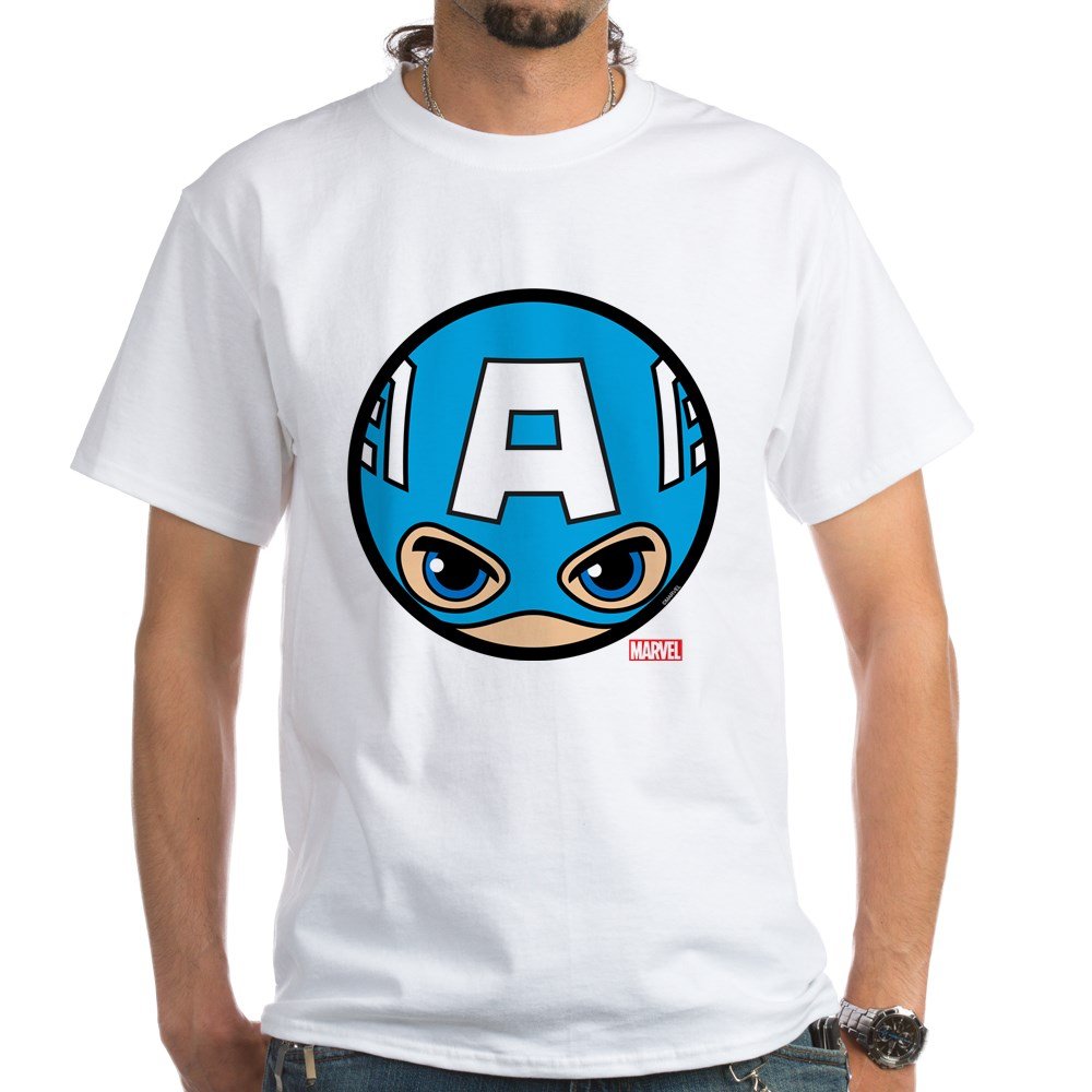 Captain America Icon Men's Classic Cotton T-Shirt | Marvel Superhero Graphic Tee | Casual Wear & Cosplay | Perfect for Comic Con, Movie Nights & Superhero Fans