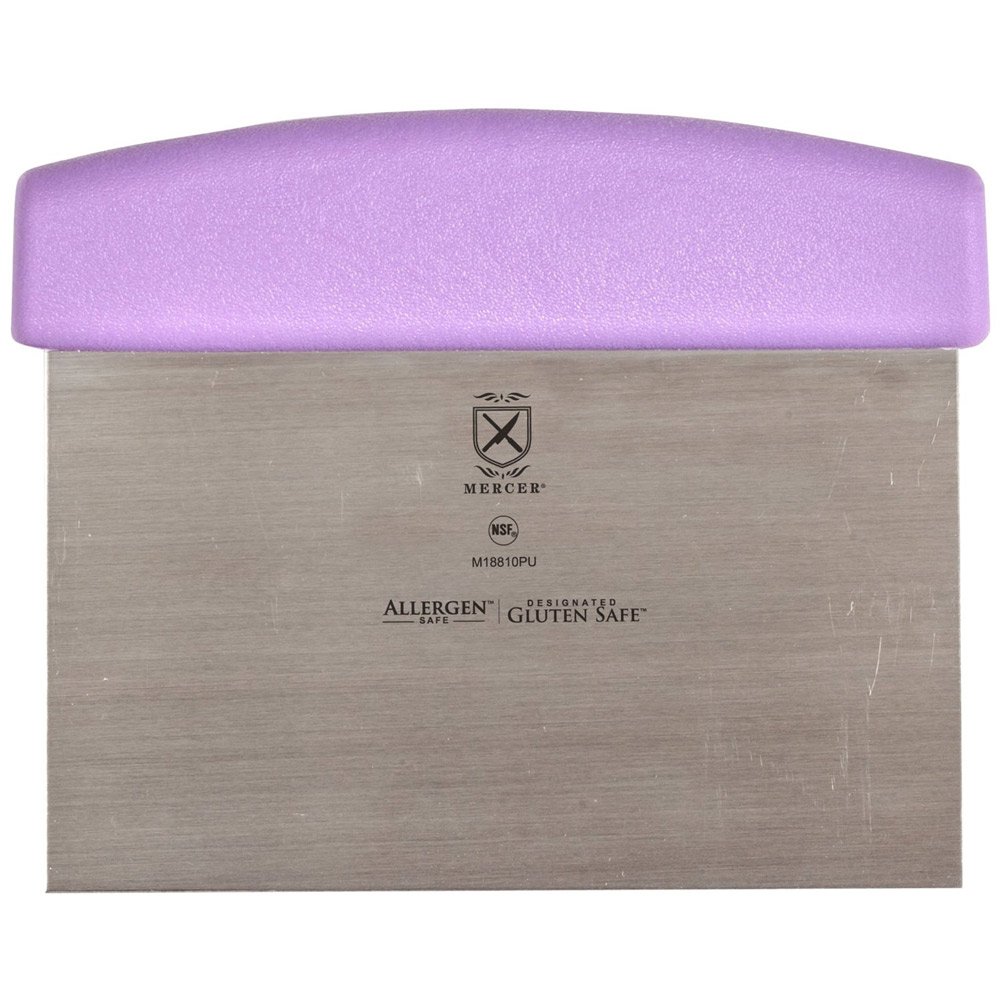 Premium Mercer Millennia Purple 6x3 Inch Dough Cutter & Scraper - Stainless Steel Baking Tool for Cookies, Pastry & Pizza Dough - Ideal for Home Bakers & Professional Kitchens