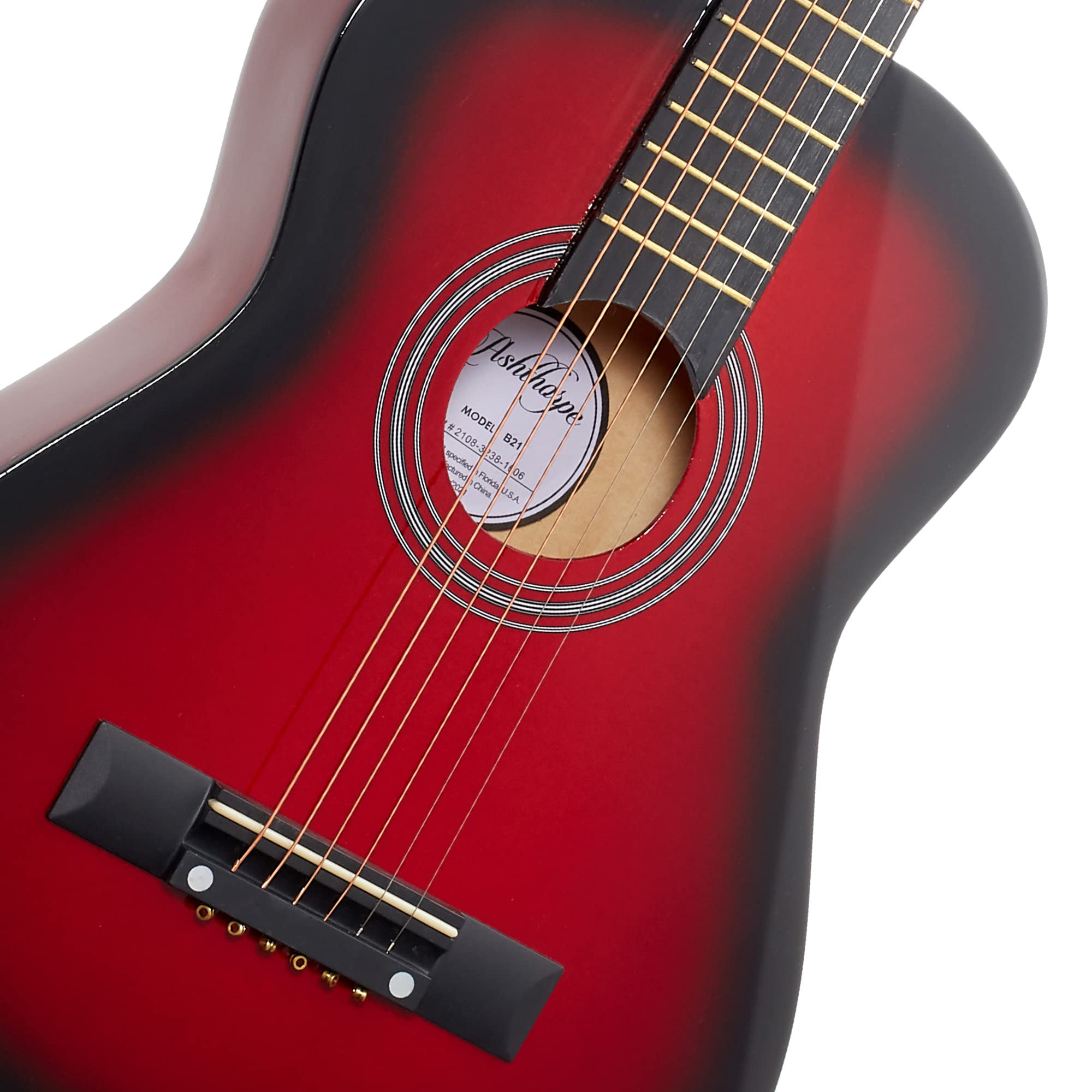 Ashthorpe 30-inch Beginner Acoustic Guitar Starter Kit (Red) - Includes Gig Bag, Strings, Strap, Tuner & Picks - Perfect for Kids, Teens & Adult Beginners Learning Guitar at Home, School or Camp