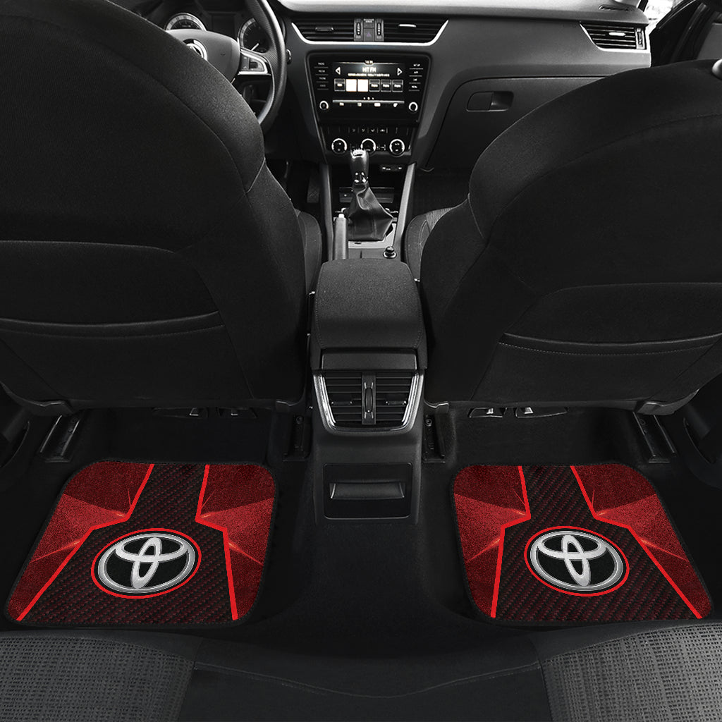 Premium All-Weather Toyota Car Floor Mats - Heavy Duty Red Custom Fit for Camry, Corolla, RAV4 - Perfect for Road Trips, Daily Commute & Winter Protection