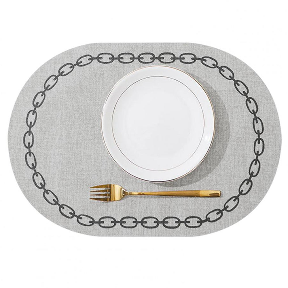 Premium Arkansas Oval Faux Leather Placemats - Set of 4, Waterproof & Heat-Resistant Table Mats for Dining, Kitchen, and Party Decor - Elegant Home Decor Accessories