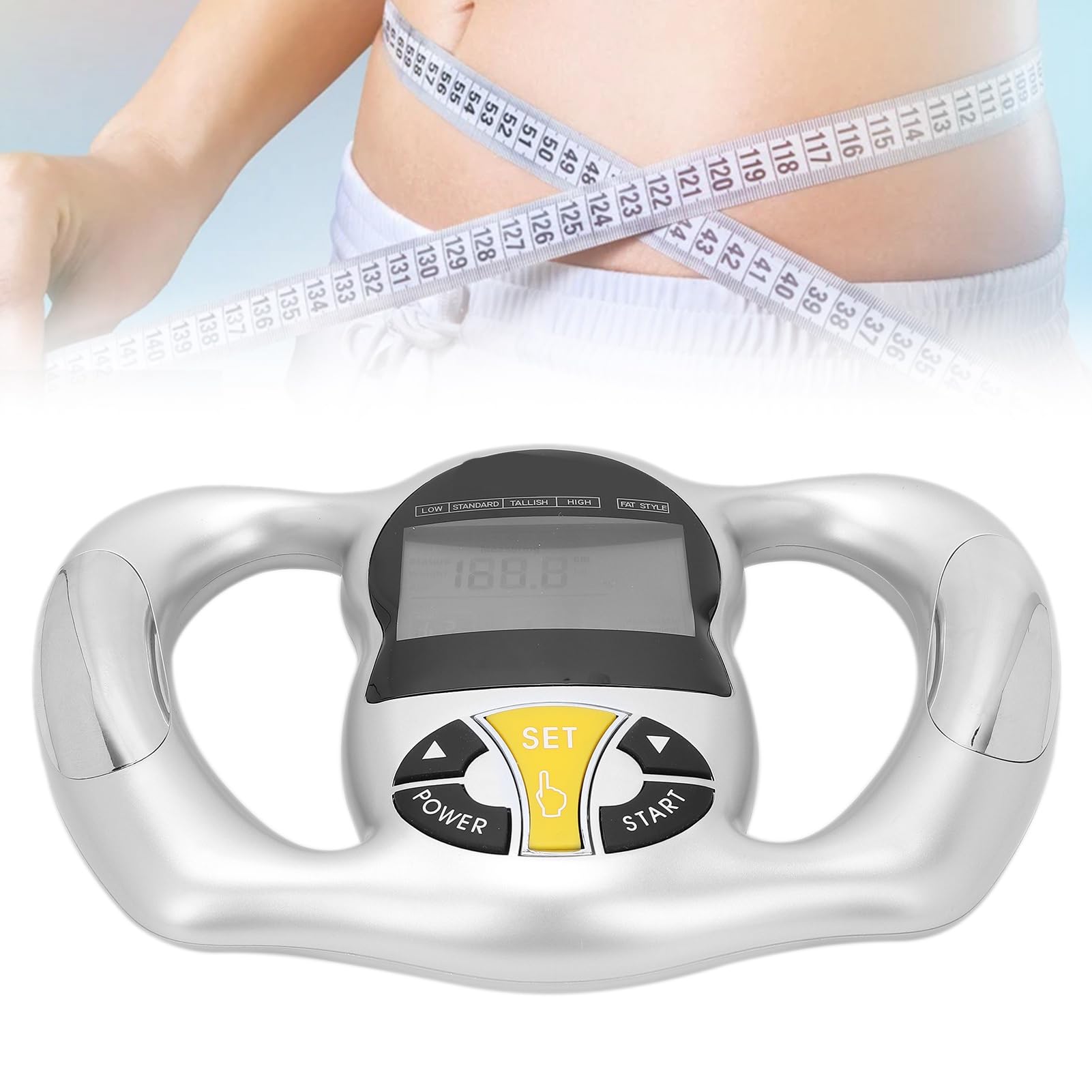 **Portable Body Fat Analyzer & BMI Meter - Handheld Body Composition Monitor for Fat Loss, Muscle Gain & Fitness Tracking | Ideal for Home Gym, Weight Loss Programs & Health Monitoring**