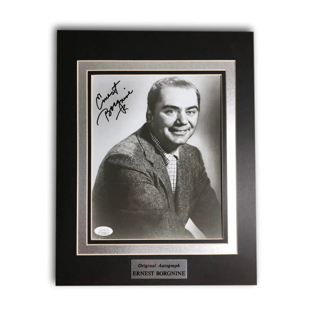 Ernest Borgnine Autographed 8x10 Photo with JSA COA - Matted to 11x14 - Perfect for Mchale's Navy Fans & Collectors - Great for Display in Home, Office, or Man Cave