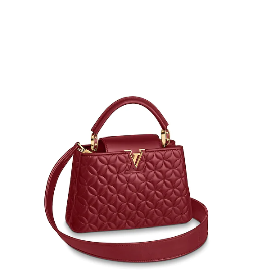 Authentic Louis Vuitton Capucines BB Handbag in Rough Carmin - Luxury Crossbody Bag for Women | Perfect for Date Night, Office & Travel