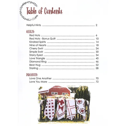 Red & White Gatherings Quilts Pattern Book - DIY Quilting Guide for Beginners & Experts | Perfect for Home Decor, Gifts & Craft Projects