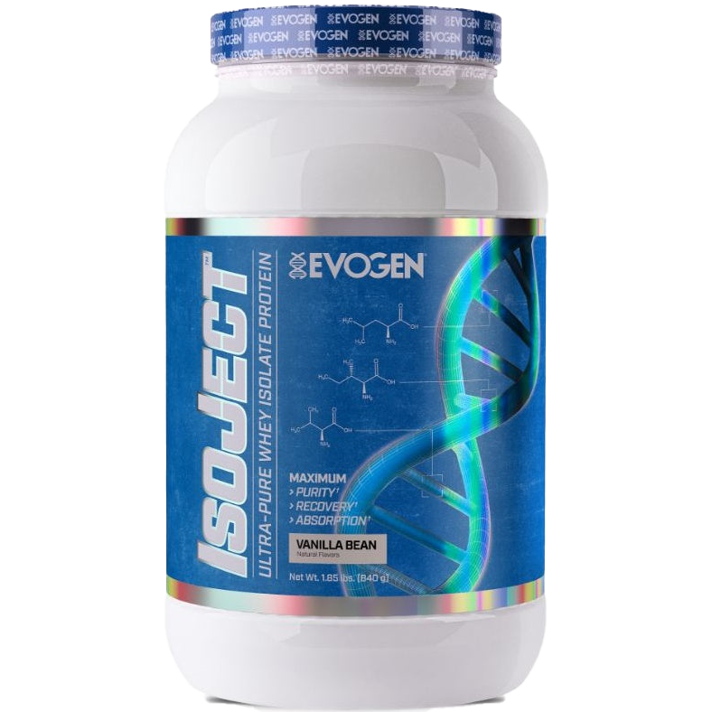 Evogen IsoJect Pure Whey Protein Isolate Powder - 840g (1.85lb) Vanilla Bean Flavor for Muscle Recovery & Post-Workout Nutrition | Gym, Bodybuilding & Fitness Supplement