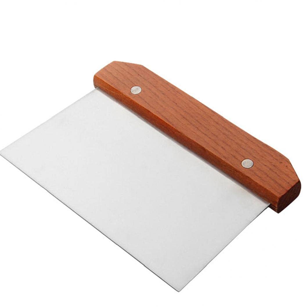 Premium Stainless Steel Pastry Chopper with Wooden Handle - Professional Cake, Pizza & Dough Scraper - Essential Baking Tool for Home & Commercial Kitchens - Perfect for Pastry Chefs, Bakers & Cooking Enthusiasts